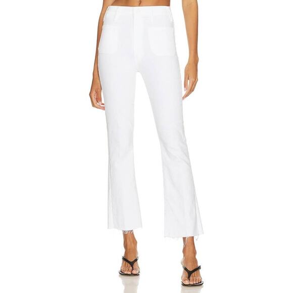 Mother Denim Hustler Patch Pocket Ankle Fray Jeans in Fairest of Them All 24 - Picture 1 of 2